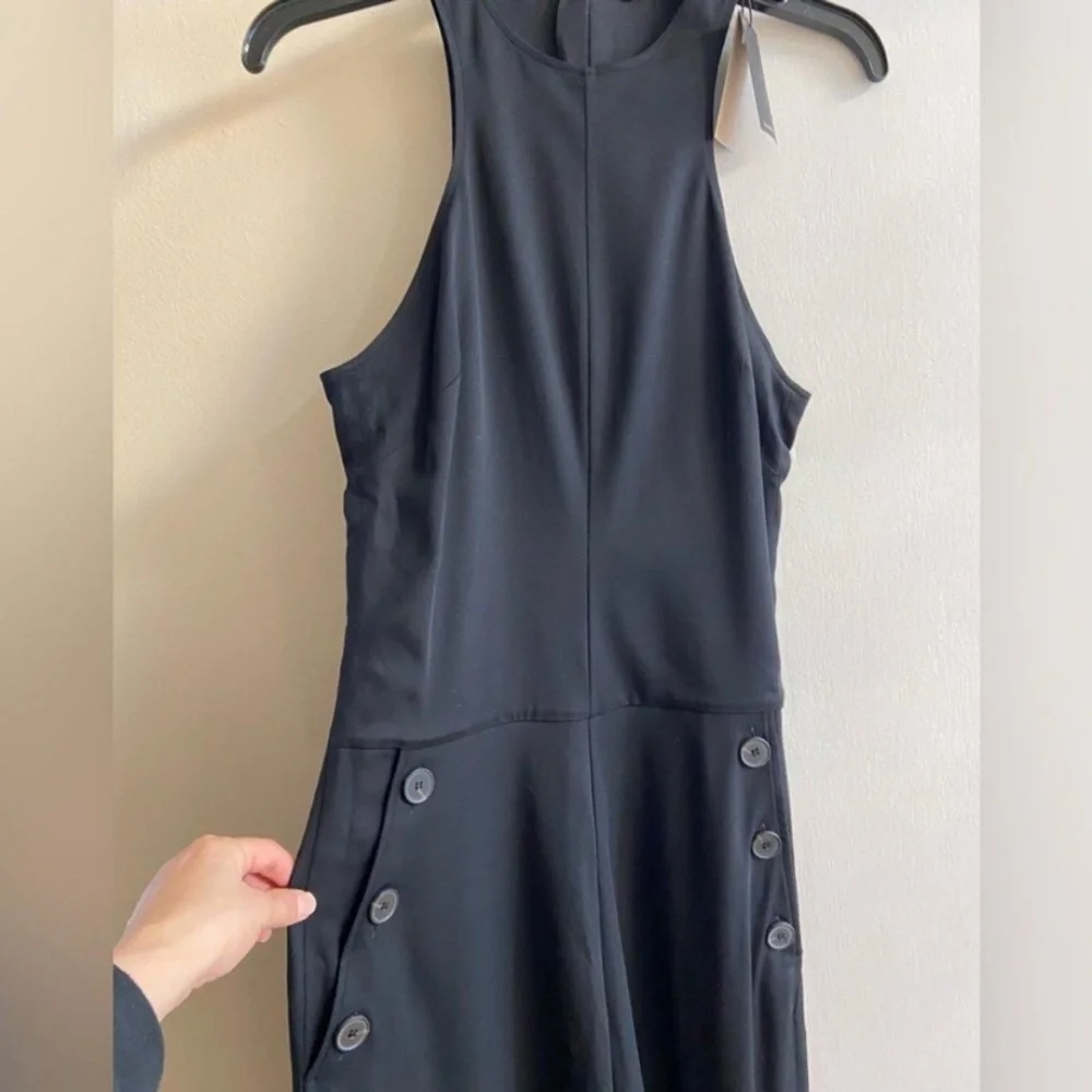 Massimo Dutti Black Jumpsuit wide leg Small NWT